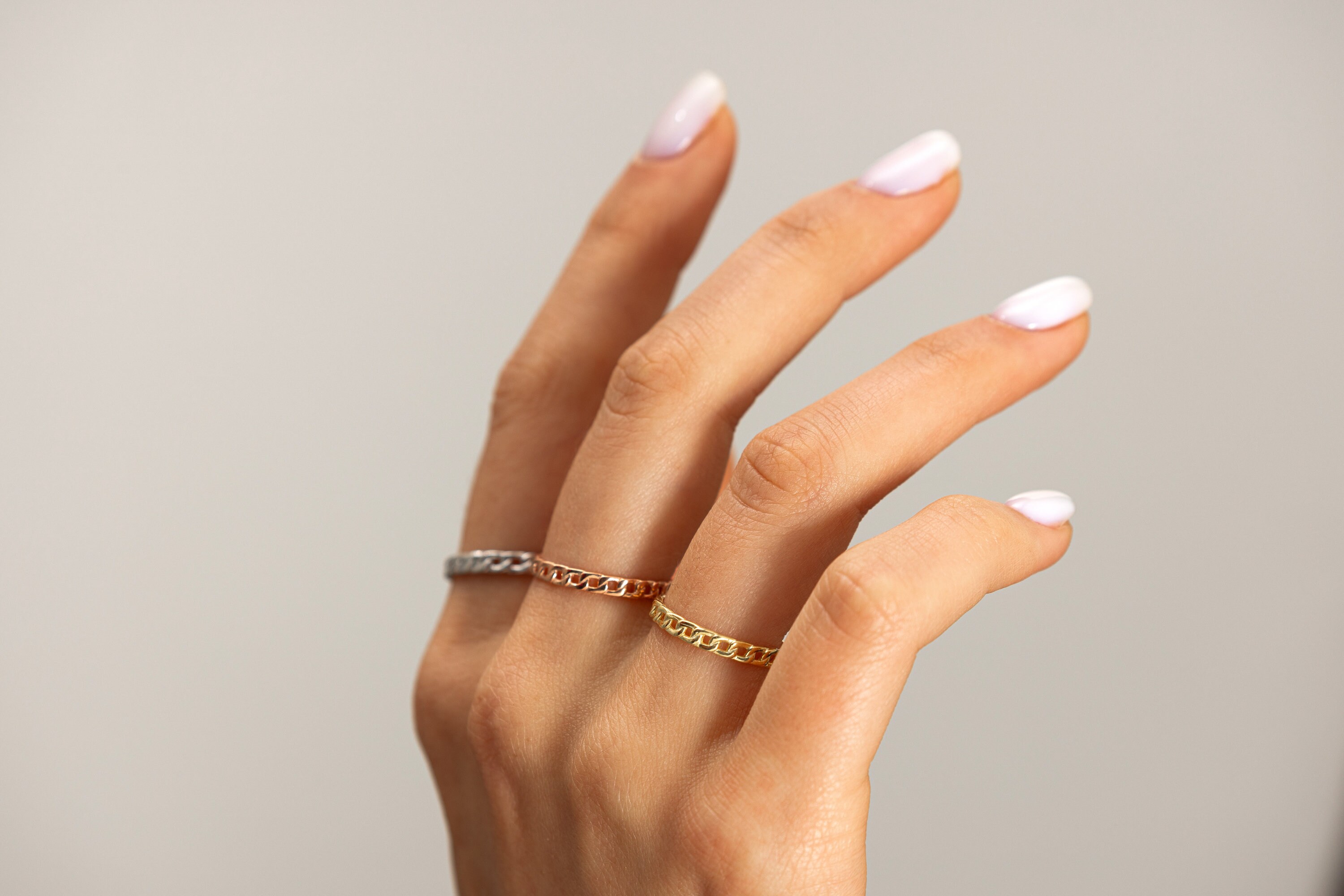 Bague cha ne for at bague simple en argent sterling plaqu or 14