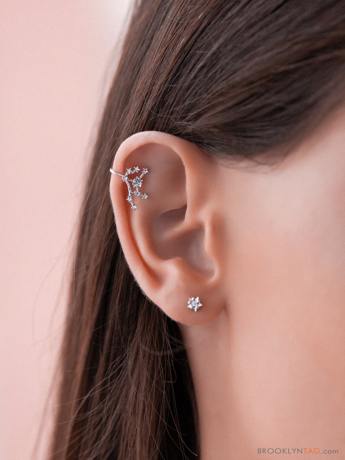 Virgo Constellation Ear Cuff and Stud Set Celestial Jewelry Etsy
