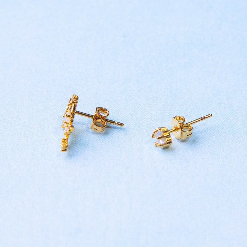 Sagittarius Sign Constellation Earrings with Crystals, Celestial Jewelry, Zodiac Sign Studs, Sagittarius Dainty Mismatched Stud Earrings image 9
