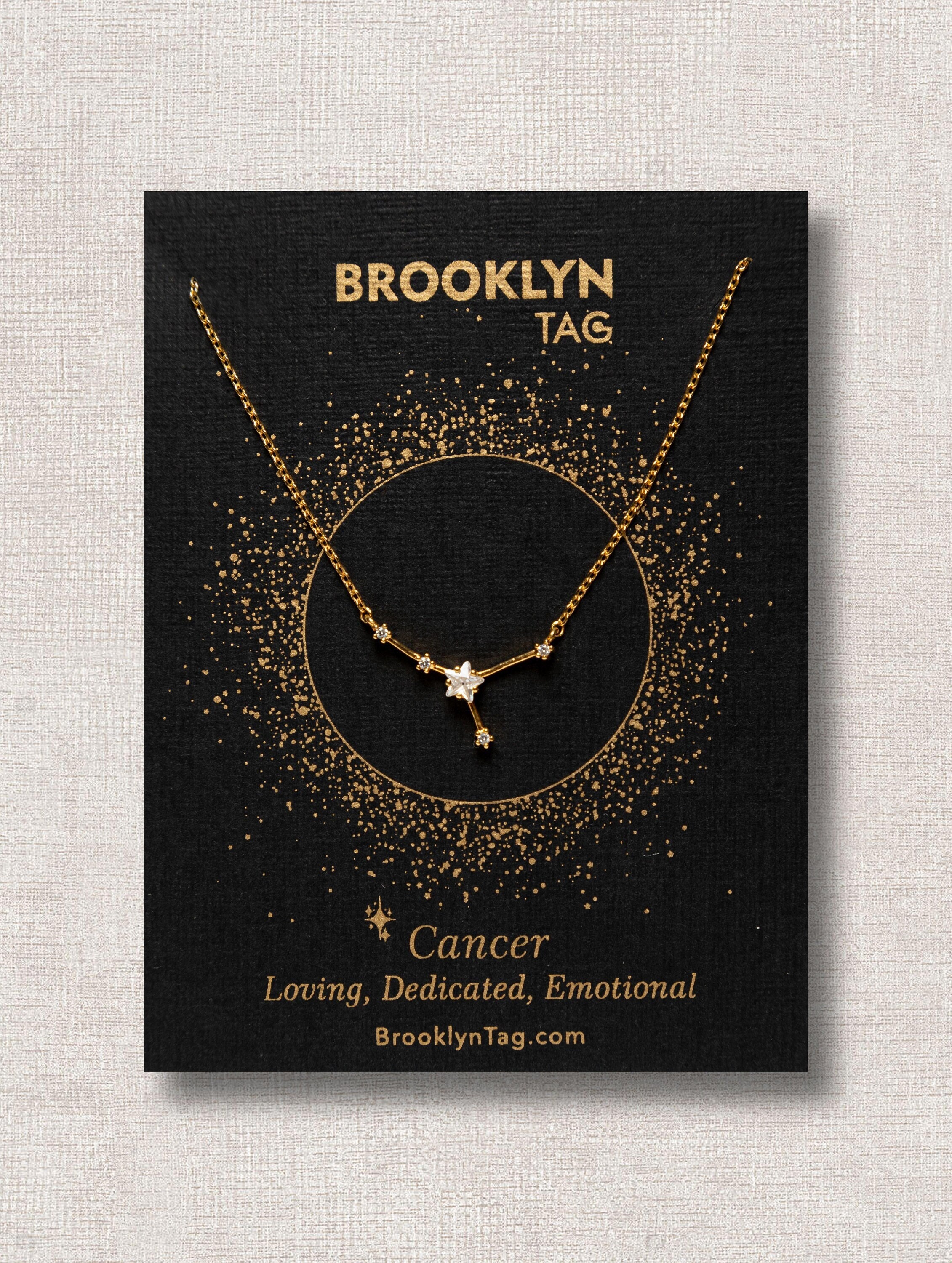 Cancer Sign Constellation Necklace with Crystals, Celestial Jewelry, …