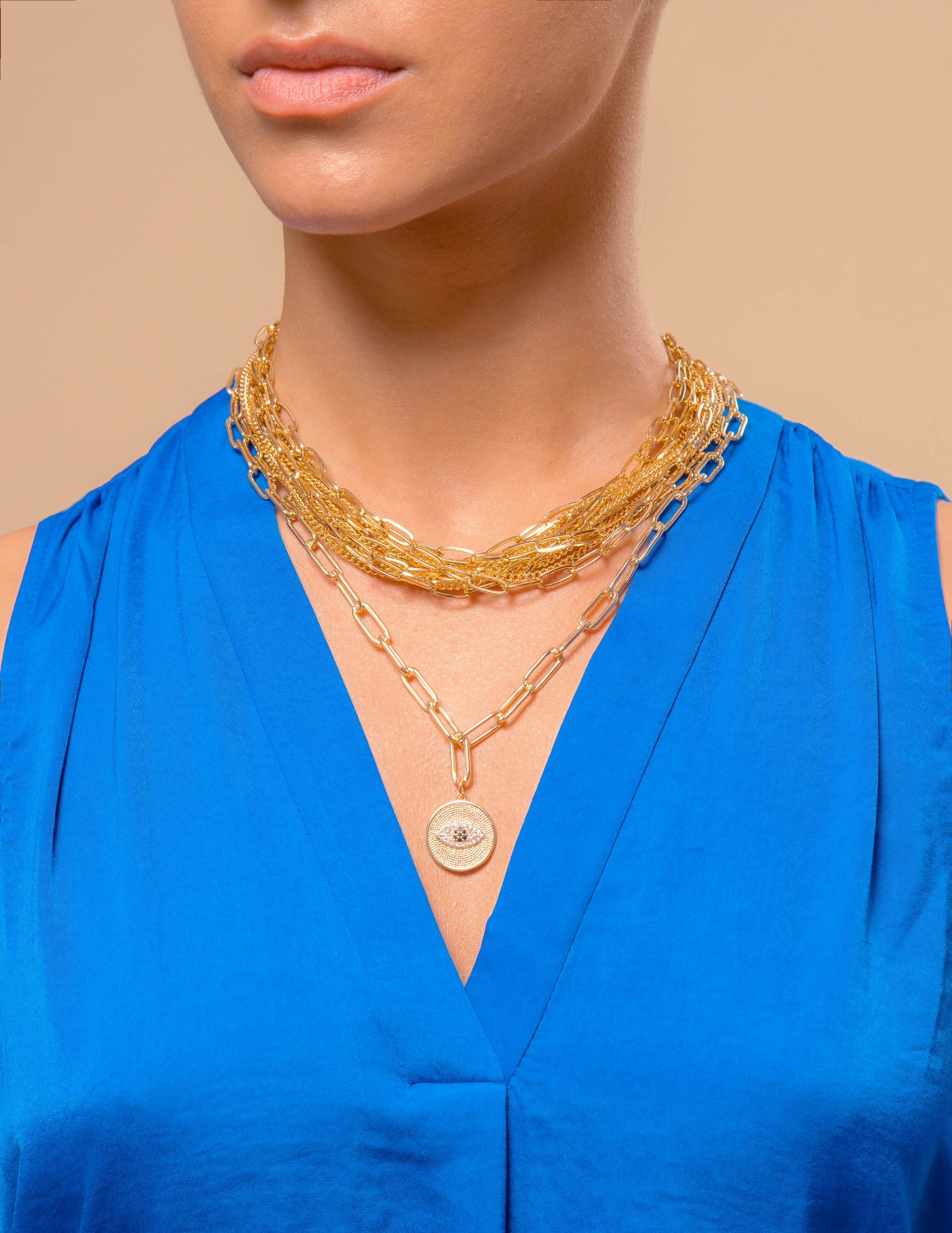 Multilayered Necklace Gold Statement Necklace Layering Etsy UK