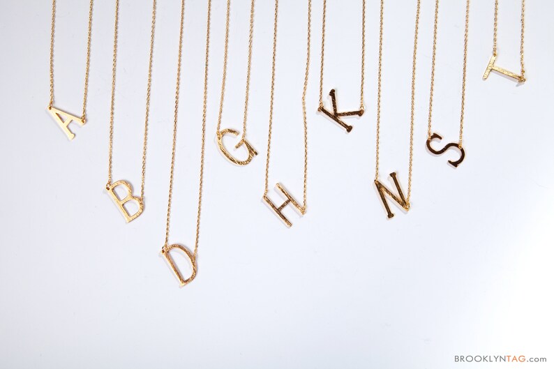 Initial Necklace Letter B Necklace Personalized Necklace Etsy