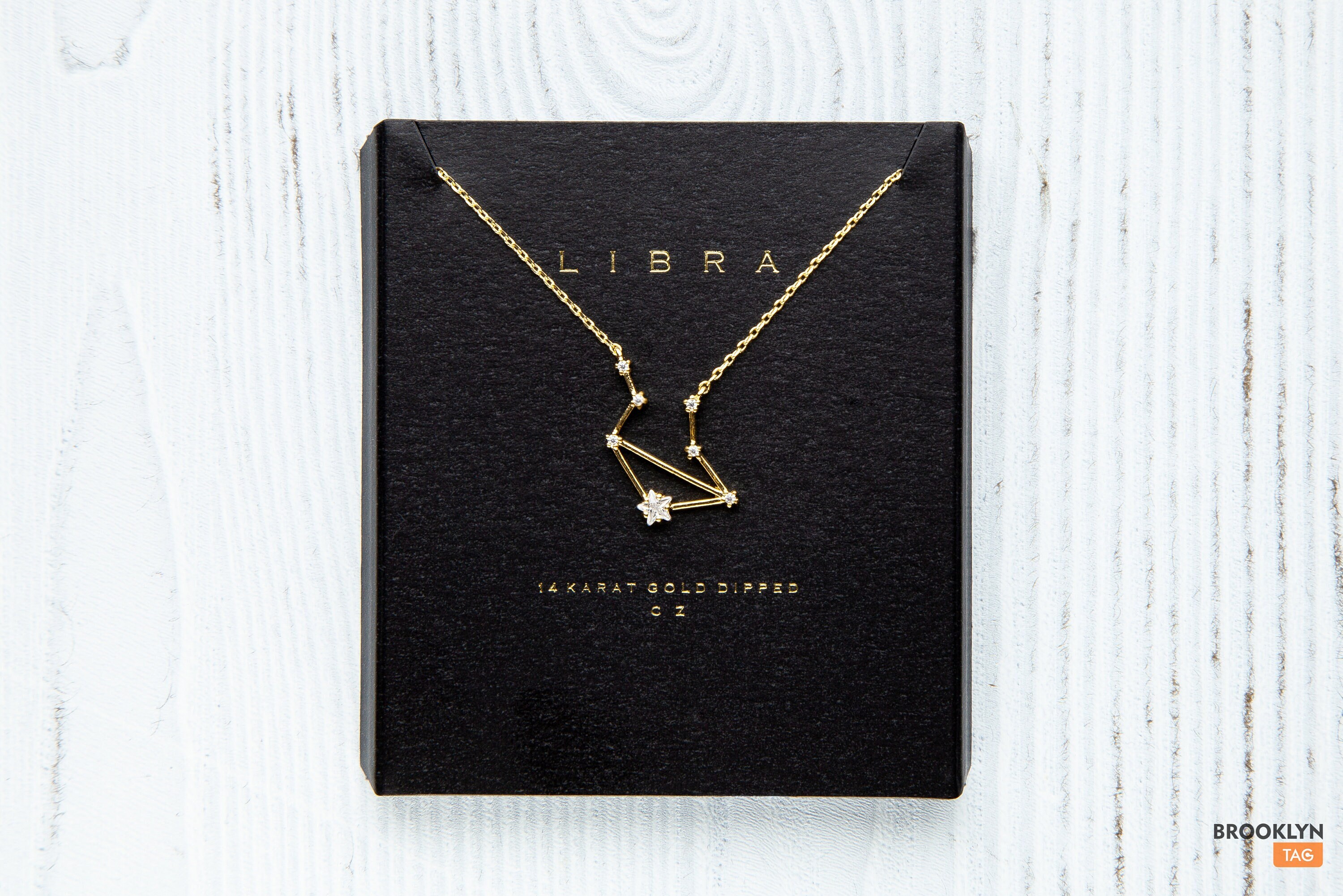 Libra Sign Constellation Necklace with Crystals, Celestial Jewelry Zo…
