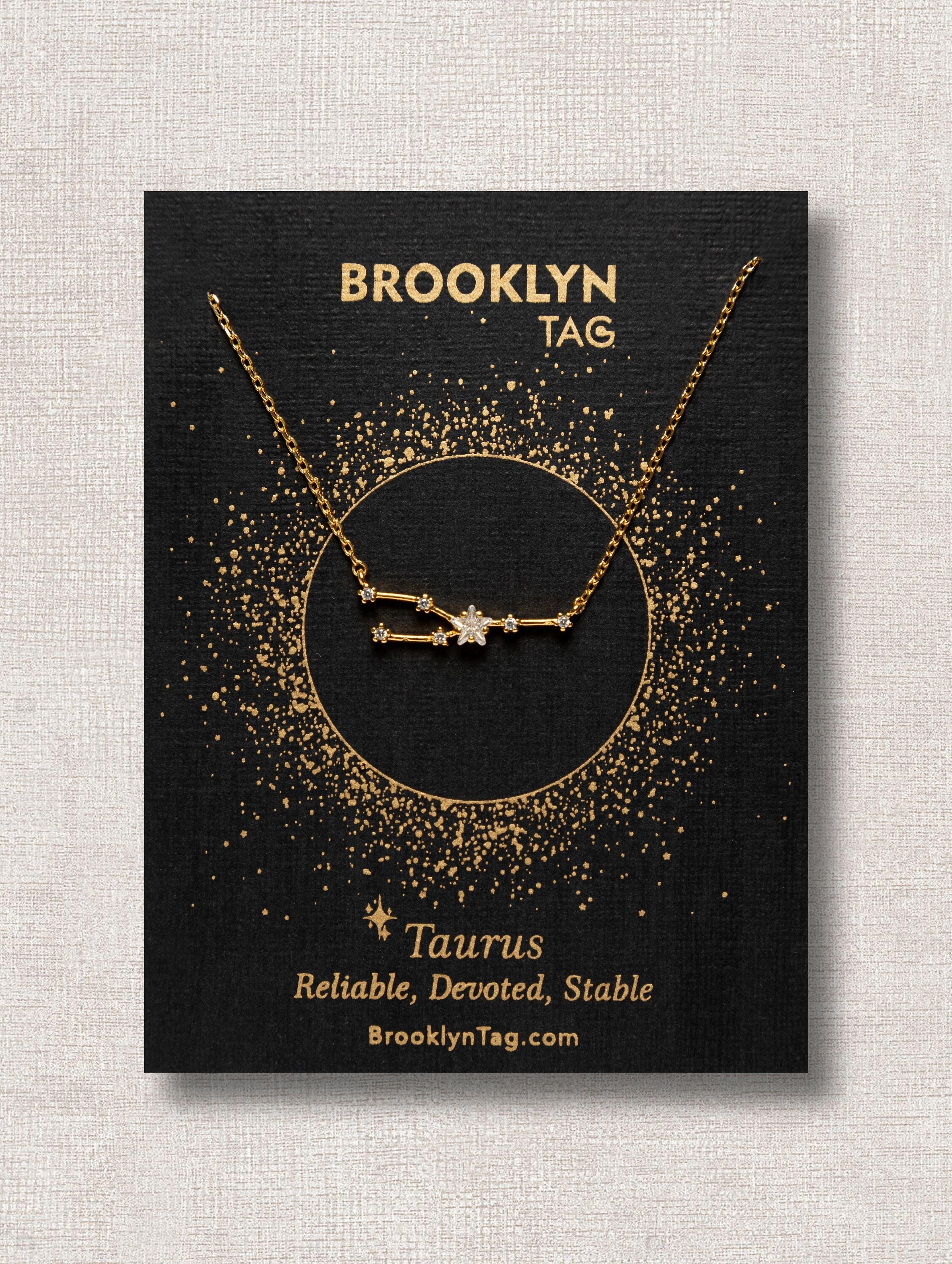Taurus Constellation Necklace with Crystals, Celestial Jewelry, Zodia…