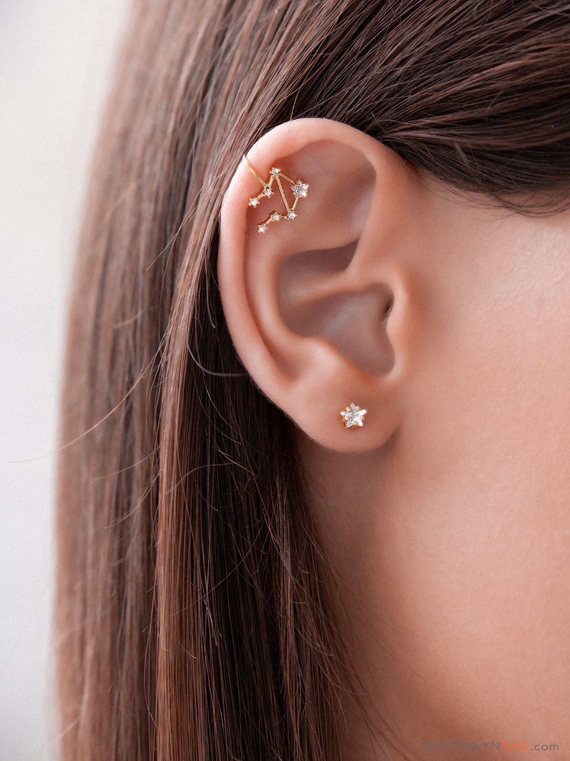 Libra Constellation Ear Cuff Earring With Crystals Celestial
