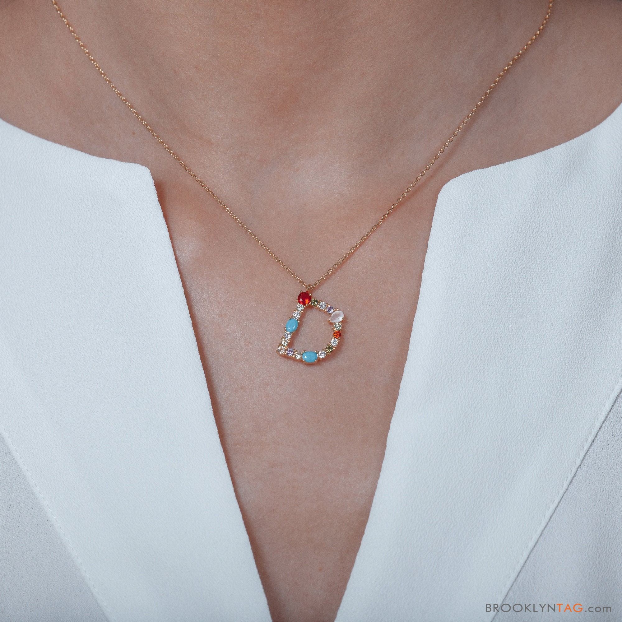 Initial shop necklace d