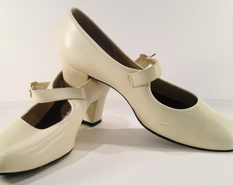 bone colored high heels
