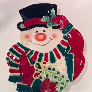 Christmas is coming - Reduced - FITZ and FLOYD NIB Christmas Ceramic Cookie Candy Snacks Plate Tray - Giftable