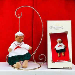 Christmas is coming - TWINS? Hallmark Keepsake 2002 Ornament GRANDSON Soft Body Ornament with Box - Giftable