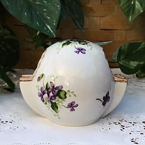 Vintage Lovely and Elegant Bavarian? Porcelain Cigarette Ash Tray with Violets - Giftable for a collector