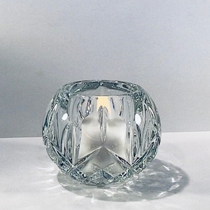 Exquisite HOME INTERIOR HOMCO Thick Lead Crystal? Tealight or Votive Candle Holder or Trinket Dish - Giftable