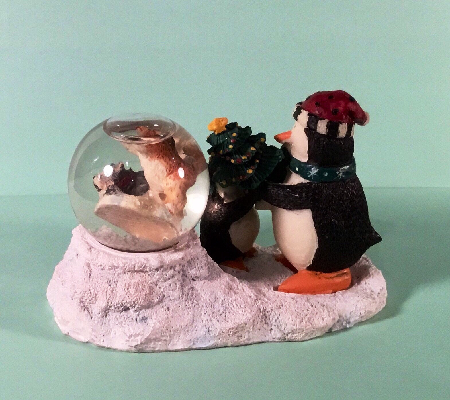 DEBBIE MUMM Penguins with Snow Globe | Etsy