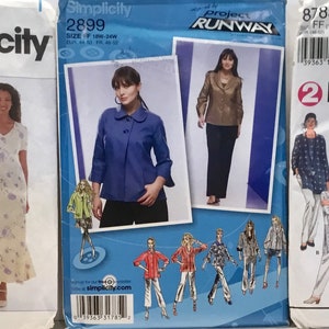 Three SIMPLICITY Misses and Womens Sewing Patterns Dresses, Jacket ...