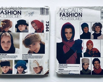 Choose from Two McCALL’S Fashion Accessories Men’s and Women’s Hats Sewing Patterns