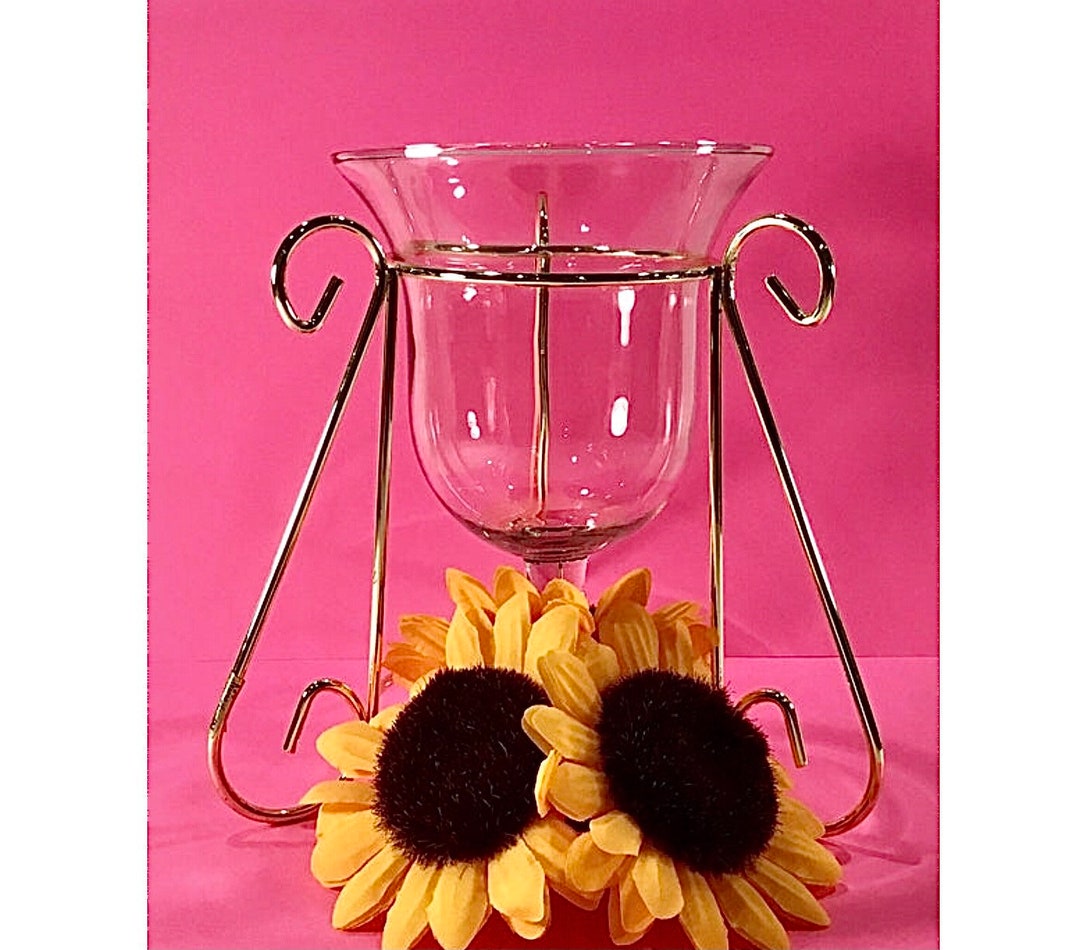 Brass Candle Holder With Clear Glass Bellshaped Peglite Candle Holder