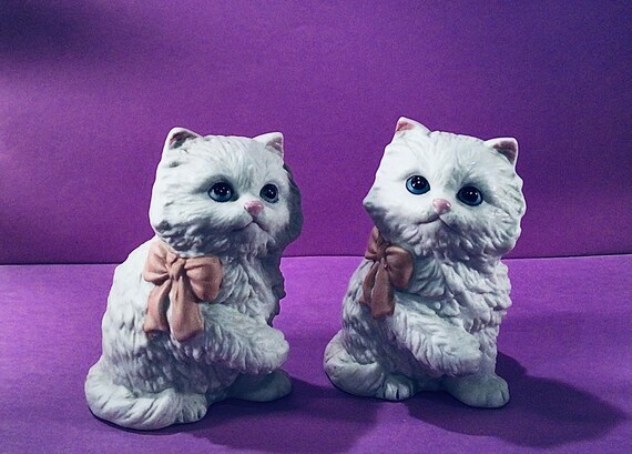 family cats　1001 TWINS! Vintage Homco HOME INTERIORS Kitty Cats Porcelain