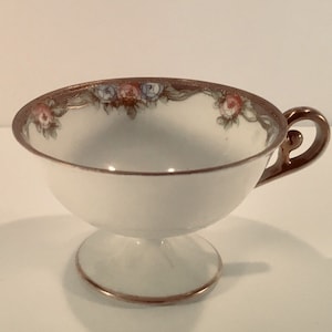 Nippon Hand-Painted Porcelain Floral with Gold Tea Cup - GIFTABLE for a collector of Nippon