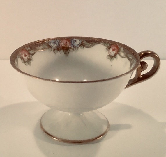 Replacement Piece - NIPPON Hand-Painted Porcelain Floral with Gold Tea Cup - Giftable for a collector