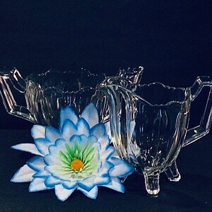 Vintage Imperial or Indiana Glass Heavy Cream and Sugar Set - as is