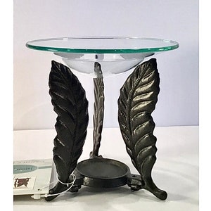 NEW Metal Feather Pattern Candle Holder Wax Warmer - GIFTABLE