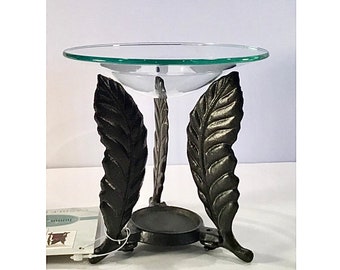 NEW Metal Feather Pattern Candle Holder Wax Warmer - GIFTABLE