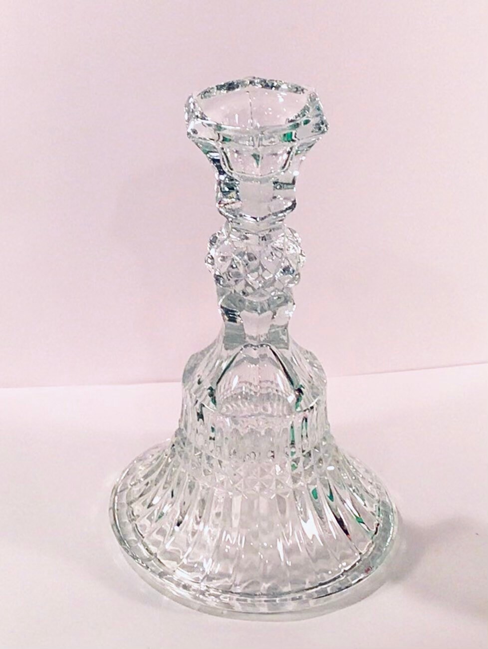 RARE vintage TIARA FACETS Clear LeadFree Candlestick Holder Etsy