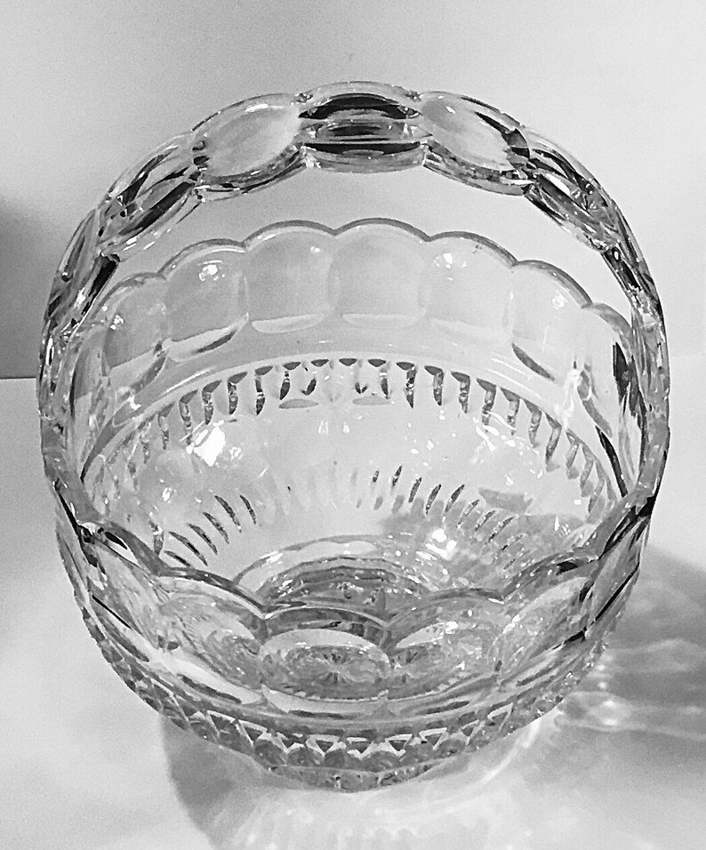 Bohemian 24 Lead Cut Crystal Basket Fruit Bowl Centerpiece Etsy