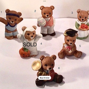 Choice of Six Collectible HOMCO Home Interiors Bear Figurines - Giftable