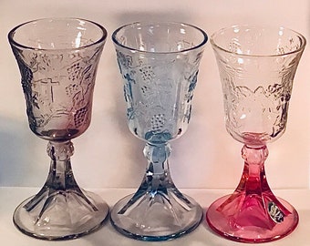 REDUCED - Vintage TIARA Exclusives Chalice Goblet Stemware - Many Colors - Giftable