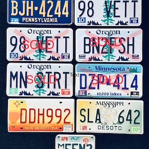 REDUCED - LICENSE PLATES - New and Expired Passenger Car Plates from the United States
