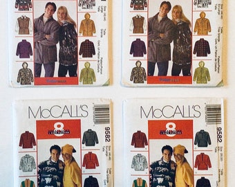 Choose from Four Various Sizes McCALL’S Sewing Patterns Misses and Men’s Unisex Jacket / Pullover Top and Hat