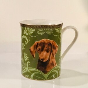 HALLMARK Design Collection Chocolate Brown Dog Coffee Tea Cup - Giftable