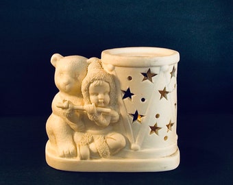 DELAGAR Collectables SNOWBABY & BEAR Teelichthalter Tischdekoration - 1999