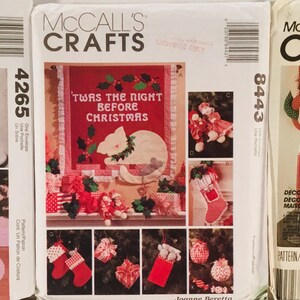 Christmas is coming - CLEARANCE - Three McCall’s Craft Patterns/Instructions for you to create!