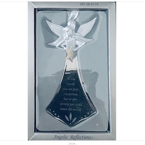Christmas 2025 is coming - NIB ANGELIC REFLECTIONS Pewter and Venetian-Style Glass Angel Ornament - Giftable