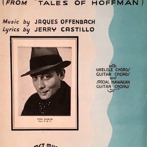 Vintage Sheet Music BARCAROLLE (From “Tales of Hoffman”) with Ukele Chords, Guitar Chords and Special Hawaiian Guitar Chorus