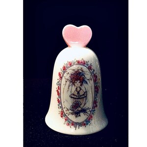 ENESCO PRECIOUS MOMENTS Porcelain Bell with Heart - 1988 - Giftable
