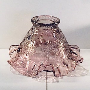 Lovely FENTON Amethyst/ Lavender Glass Candle Fairy Lamp Shade Only - Giftable