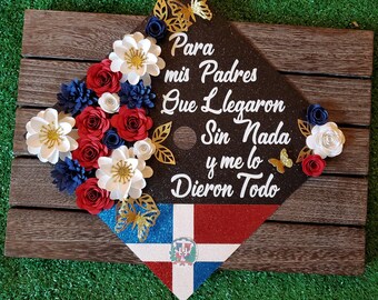 Republica Dominicana graduation cap topper,  graduation topper, Dominic Republic flag