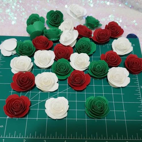 Mini paper flowers, mini paper roses, paper flowers, cardstock flowers, bouquet paper flowers