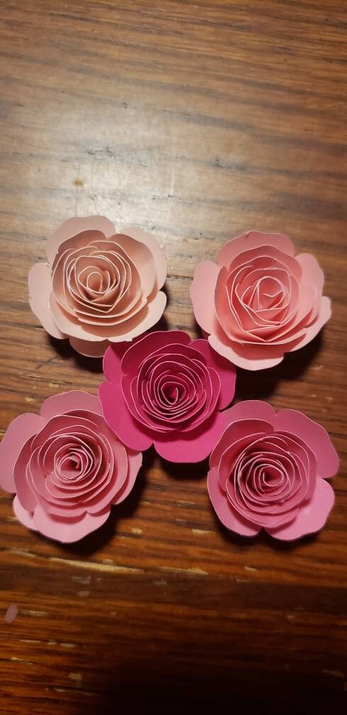 Small Paper Flowers Mini Paper Roses Paper Flowers Pink - Etsy