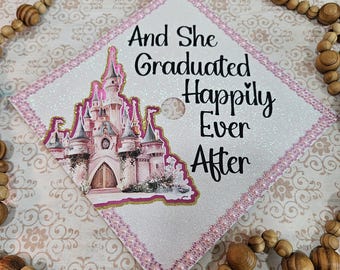 Princess castle graduation cap topper, Castle graduation, Princess graduation cap, Happily ever after.