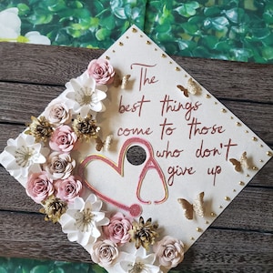 Nurse graduation cap topper, graduation cap topper, doctor graduation, medical graduation,  pink and gold cap, graduation