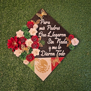 Graduation cap topper, paper flowers, Mexican graduation cap topper