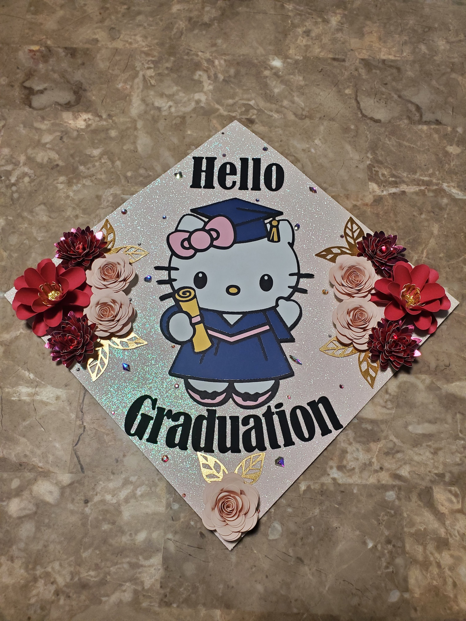 Hello Graduation, Kitty Graduation Cap Topper, Graduation Topper, Grad ...