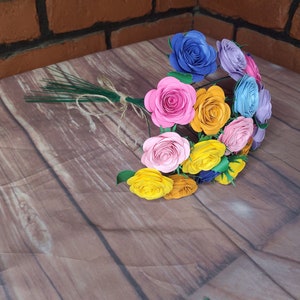 Paper flowers bouquet, gift bouquet, paper, mother&#39;s day bouquet, teacher&#39;s gift, paper roses