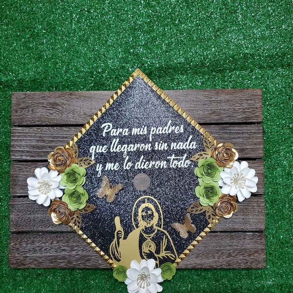 San Judas Graduation cap topper, graduation topper , San Judas Tadeo, grad cap topper