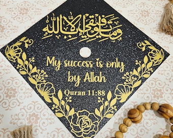 My success is only by Allah, graduation cap topper,  grad 2024