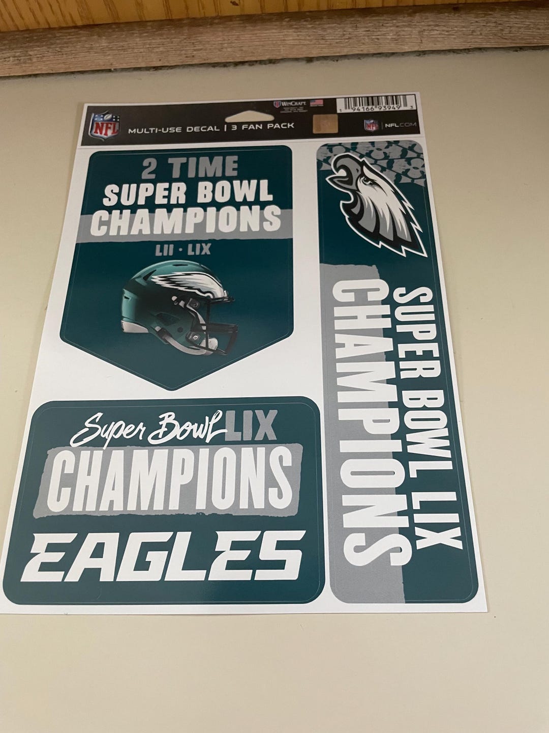 Eagles Decals 3 Decals Set Super Bowl 59 Champions Laptop Windows Water ...