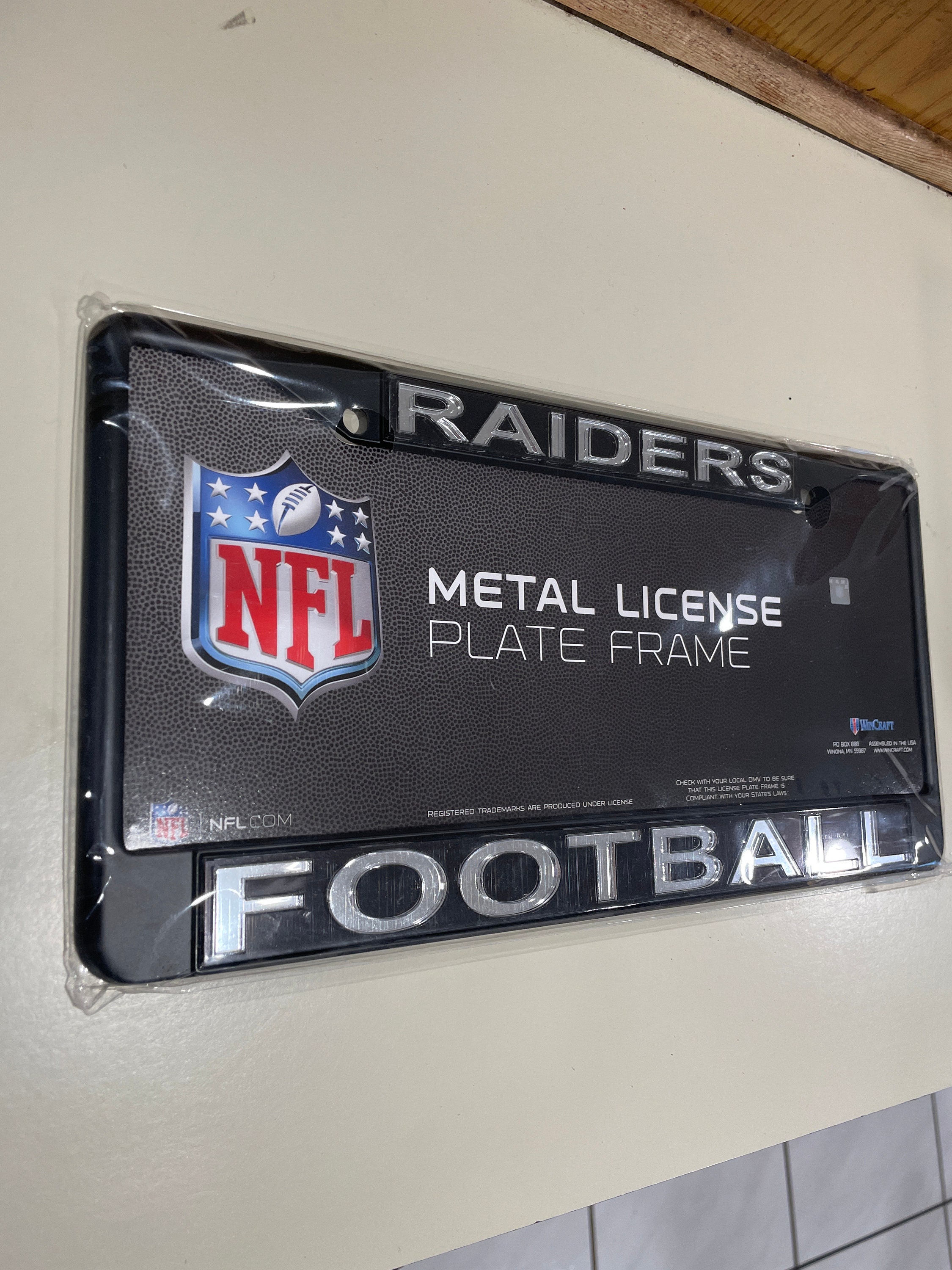 Raiders License Plate Frame Custom Made of Chrome Plated 